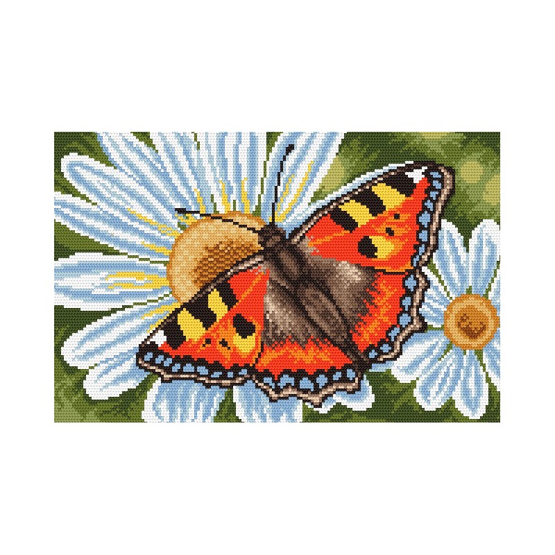 Cross Stitch Pattern PDF Butterfly And Daisies