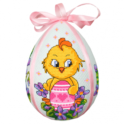 Printed cross stitch pattern - Easter egg with a chick - Coricamo