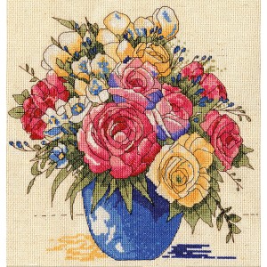 Cross stitch kit - Glass with rose wine - Coricamo