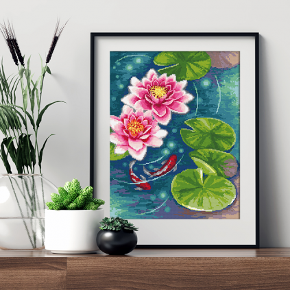 Cross stitch pattern PDF - Charming water lilies - Coricamo