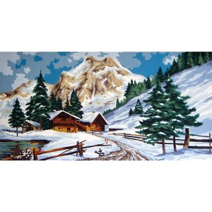 K CA 11561 Tapestry canvas - Cottages in the mountains