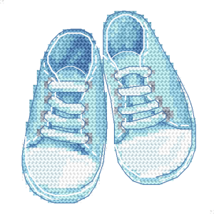 GC 10894 Grille de point de croix sur papier - Petites chaussures - Bébé garçon