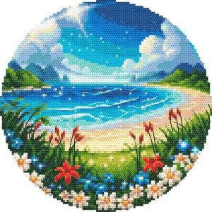 GC 10892 Cross Stitch Mönster på papper - pittoreskt hav