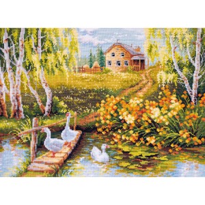 MN 250-331 Cross stitch kit - Village pond