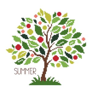 ZN 10912 Cross Stitch Tapestry Kit - Säsongsträd - sommaren