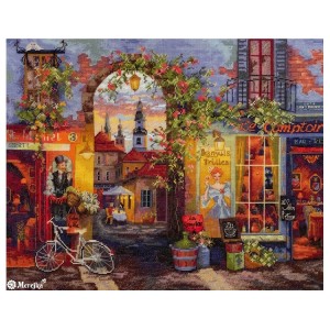 MER K-227 Cross stitch kit - French cafe