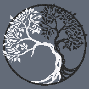 Z 11063 Cross stitch kit - Yin yang tree