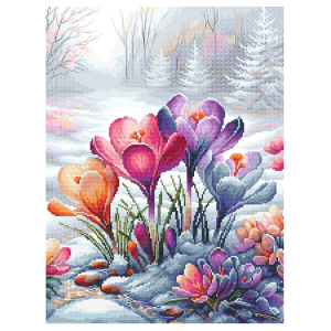 Z 10944 Cross stitch kit - Landscape with crocuses