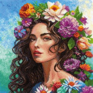 RIO 2254 Cross stitch kit with mouline - Floral muse