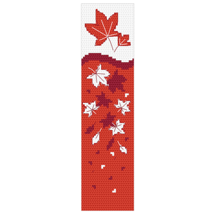 W 11097 Cross Stitch Pattern PDF - Bookmark - 4 estações - outono