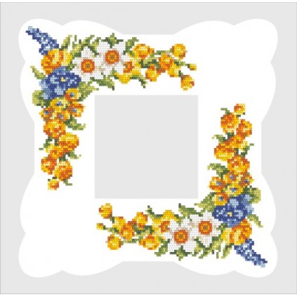 Printed cross stitch pattern - Napkin with spring flowers