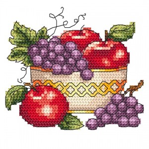 Cross Stitch TAPESTRY OF FRUIT pattern - pears, apples, berries, grapes