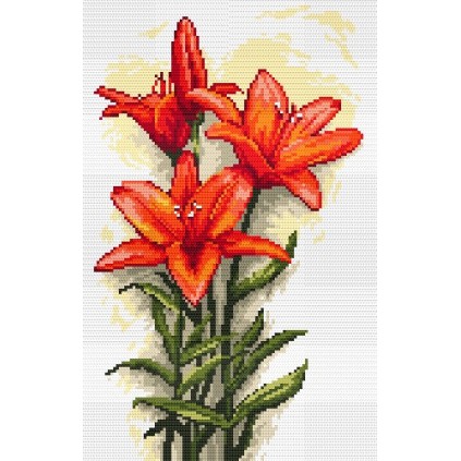 Cross stitch pattern PDF - Red lilies - Coricamo