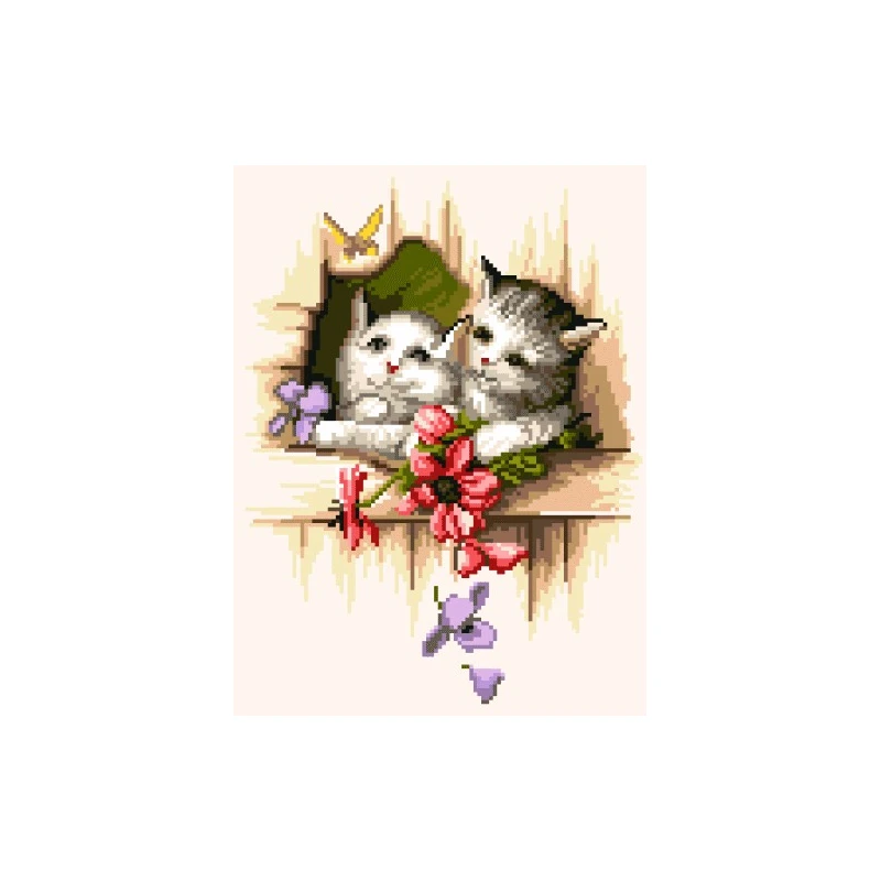 Printed cross stitch pattern - Cat - Coricamo