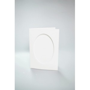 943-01 Cards with an oval passe-partout white