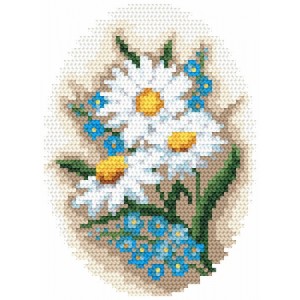 Cross stitch kit - Small flowers - repeatable pattern - Coricamo