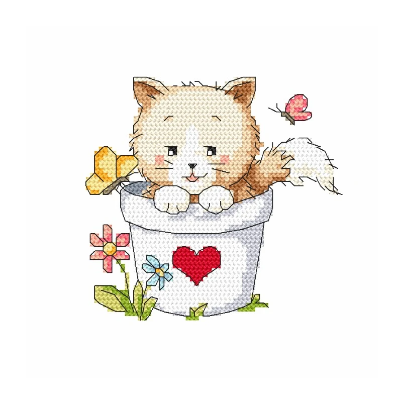 Printed cross stitch pattern - Cat - Coricamo