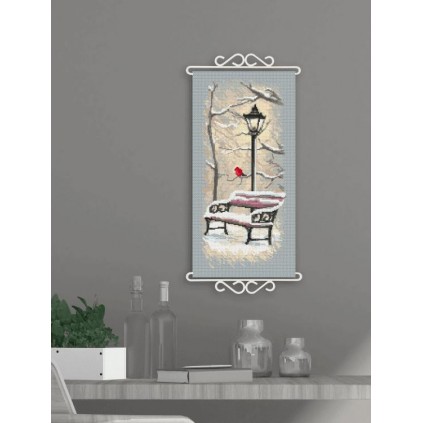 K 10153 Canvas Tapestry - Winter Bench