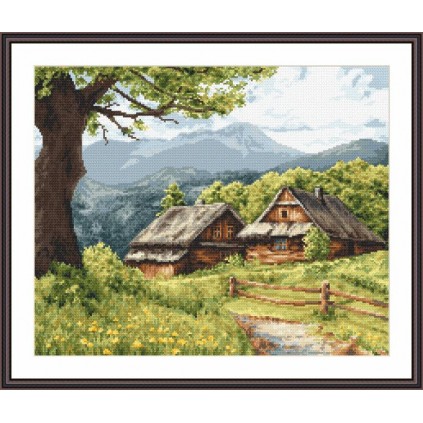 Cross stitch tapestry kit - Picturesque village - Coricamo