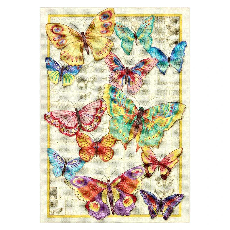 wusarply Butterfly Stamped Cross Stitch Kits - Counted Cross