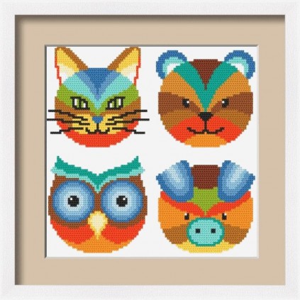 mm Light peach blossom cross stitch kit Animal cotton thread