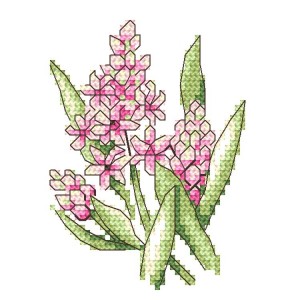 GC 10254 Cross stitch pattern - Pink hyacinths