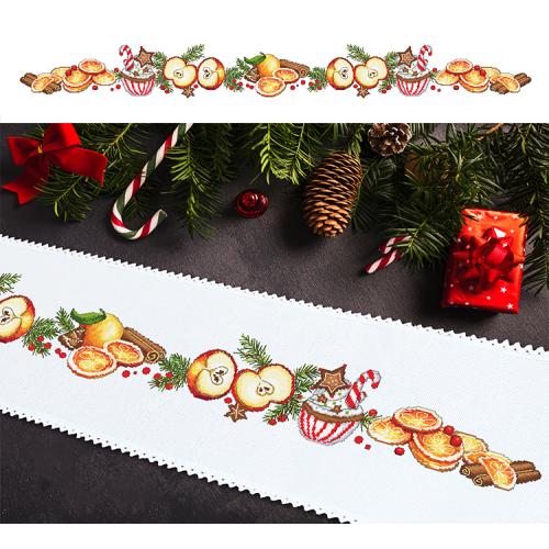 Cross Stitch Pattern Long Table Runner With Fruit