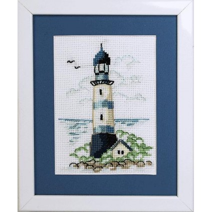 Semanka Stamped Cross Stitch Kits,Seaside Lighthouse,Funny Cross Stitch  Kits for Adults,Easy Counted Cross Stitch Kits for Beginners,15.74” X  19.68”