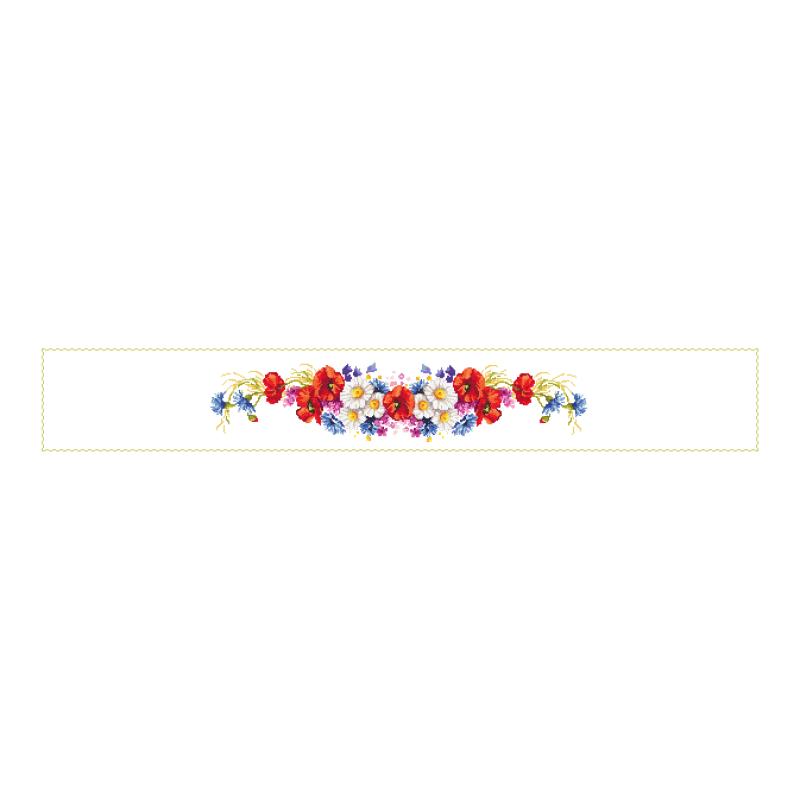 Cross Stitch Pattern Long Table Runner With Pansies