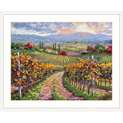 MER K -164 Cross Stitch Kit - Vineyard Hill