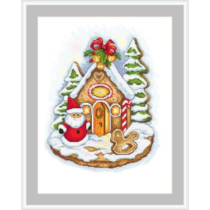 Gingerbread Cottage Cross Stitch Kit - Stitched Modern