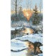 GC 10304 Grille de point de croix sur papier - Coucher de soleil d&#39;hiver
