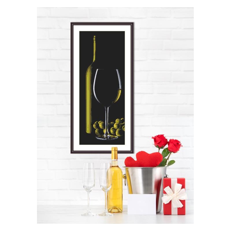 Cross stitch kit - Glass with white wine - Coricamo