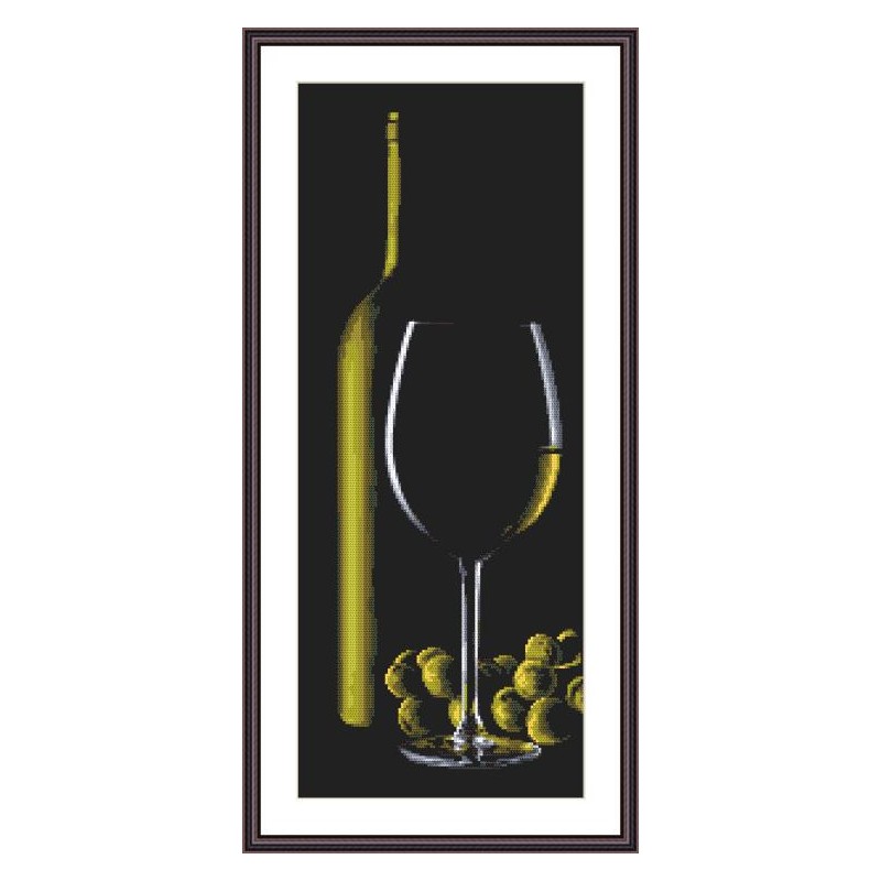 Cross stitch kit - Glass with white wine - Coricamo